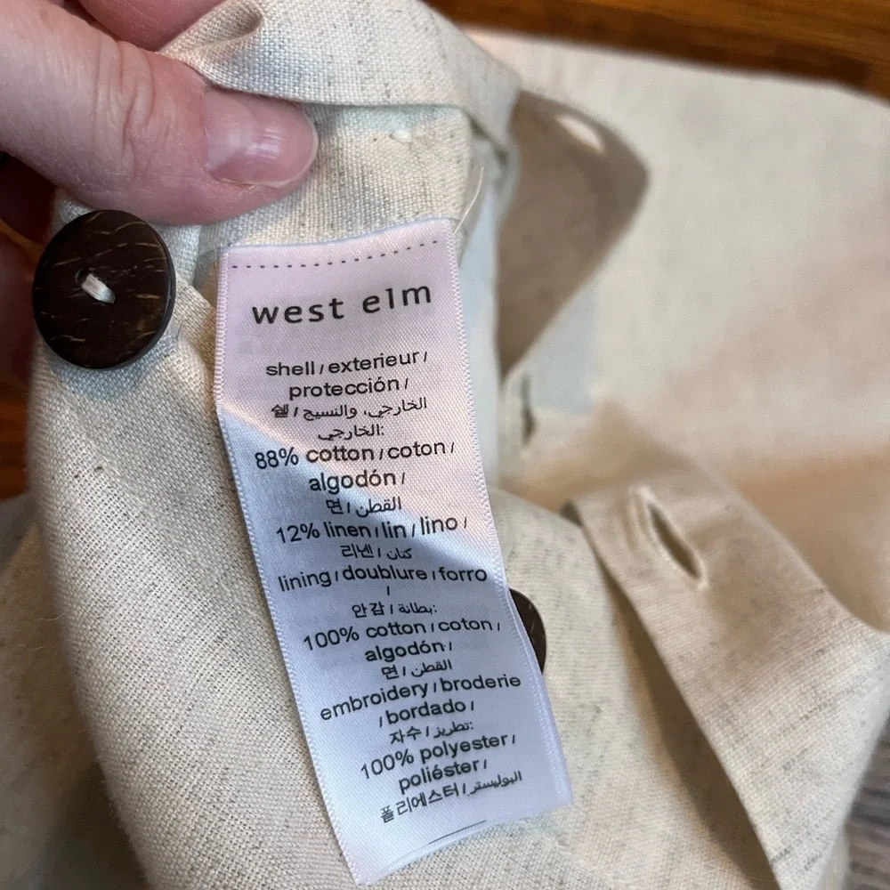 West elm pillow case, embroidered, never used. Yellow and cream